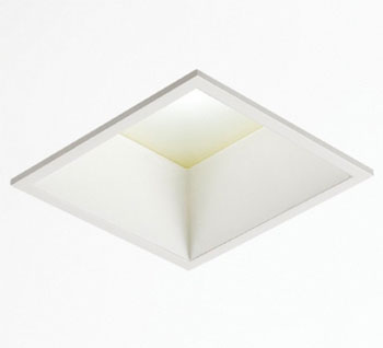 LED Einbauleuchte quadratisch mit blendfreiem, zurückversetztem Leuchtmittel
