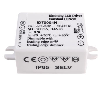 Miniatur LED Konverter dimmbar für Konstantstrom 700mA mit IP65 Spritzwasserschutz